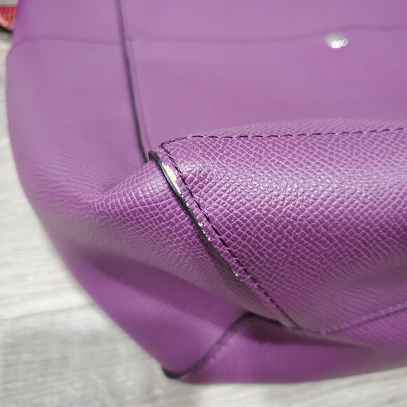 BROMEN Purse Large Bucket Bag Hobo Vegan Leather Handbag Purple Colored Strap - Picture 11 of 16